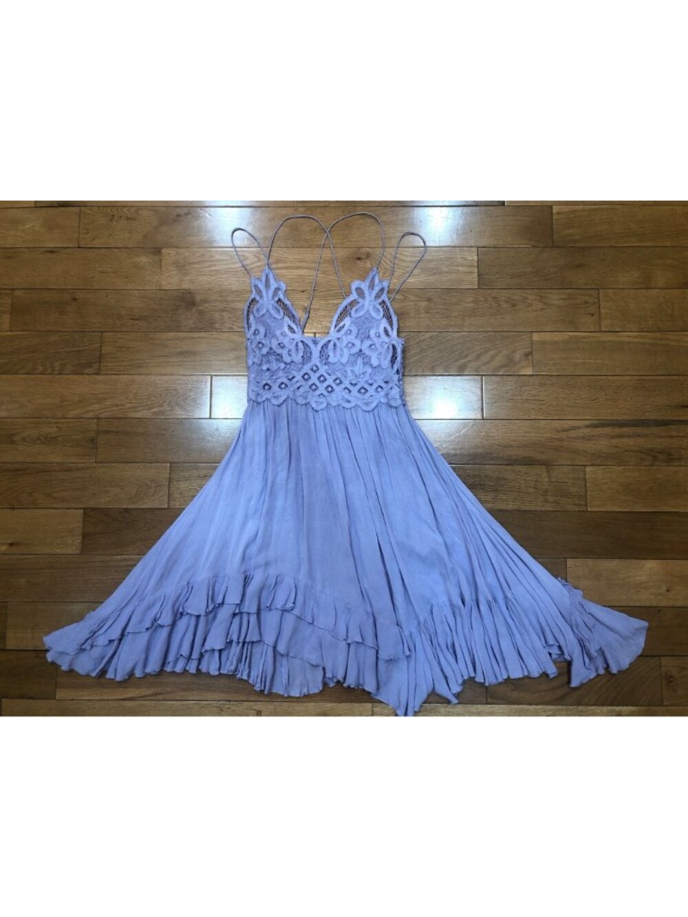 Free People Adella Slip Lace Lavender Mini Dress Size S/P - Picture 8 of 13